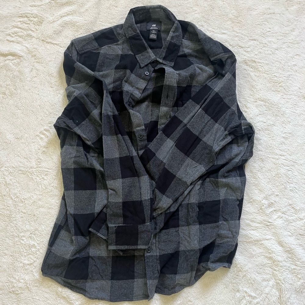 H&M Long Mend Plaid Longsleeve